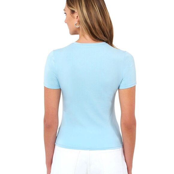 Edited by Remi Bader Women's Light Blue Stretch Baby Tee Size XL New - Picture 2 of 11